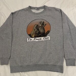The Ranch Store Gray Graphic Women's Crew Neck Sweater